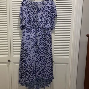 ADRIANNA PAPPEL lavender leopard print high-low dress size 16W